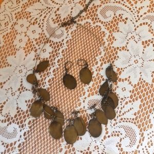 Brass Wire Statement Necklace Set